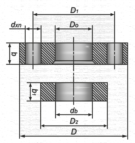 Чертеж свободного фланца на приварном кольце