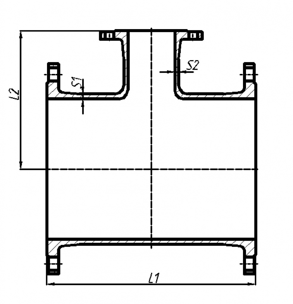 Тройник фланцевый по ISO